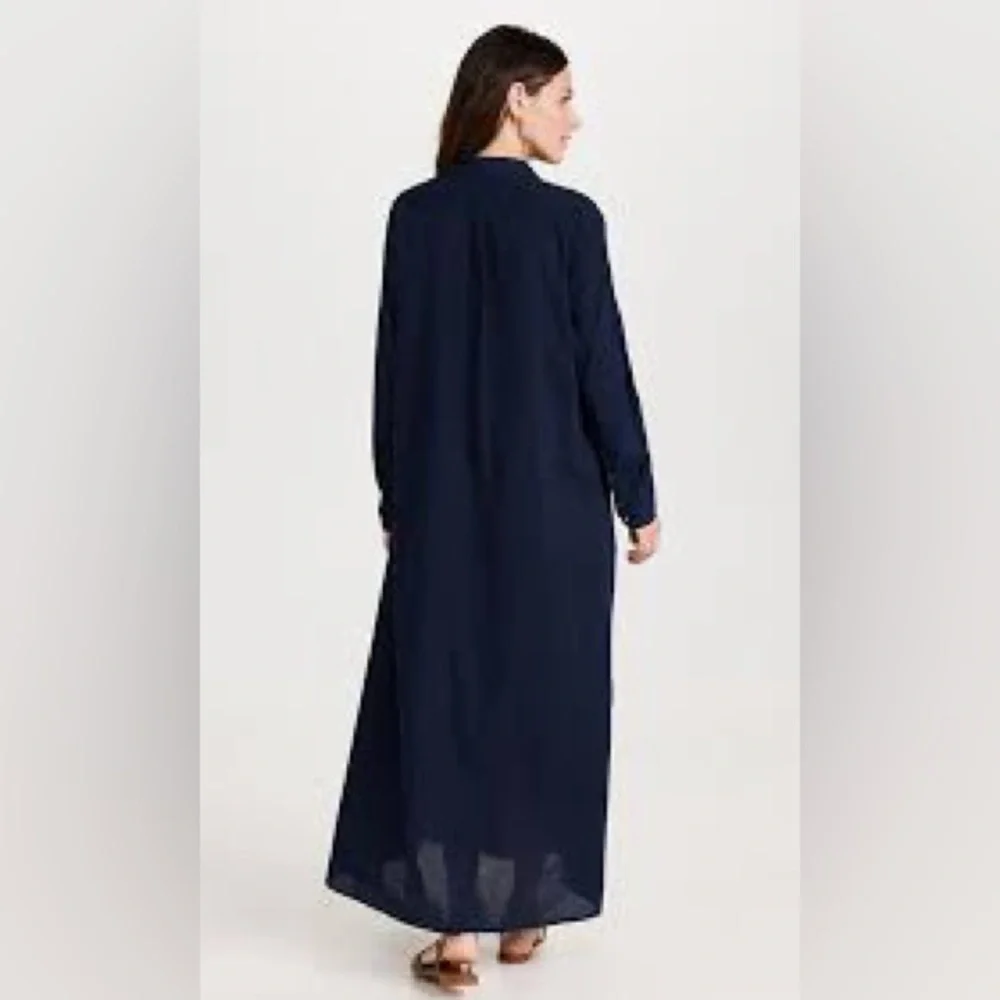 xirena mandarin collar V neck tunic dress navy Sz XS - Picture 2 of 11